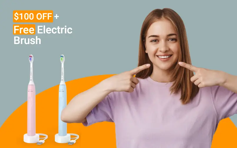 Teeth Whitening Treatment ( Free Electric Toothbrush + $100 Off )