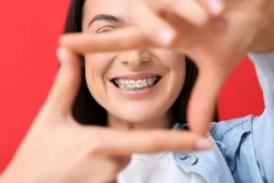 adult female wearing braces